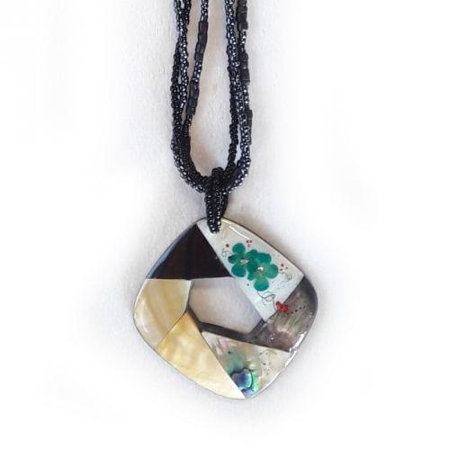 바람개비 자개목걸이/수공예품선물/기념일 감사선물