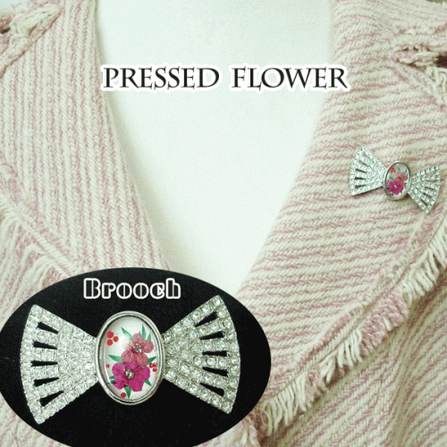 브로찌 리본큐빅브로치선물/수공예브로치선물포장