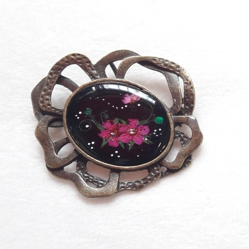 꽃브로치 신주 브로치 물결꽃 신주브로치선물/수공예브로치선물