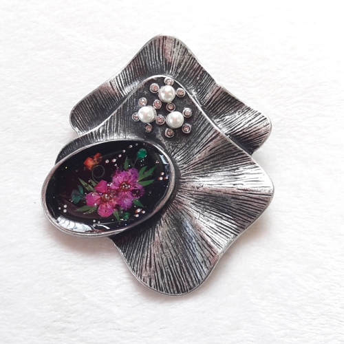 빗살 진주브로치 브로치 진주브로치선물/수공예브로치선물