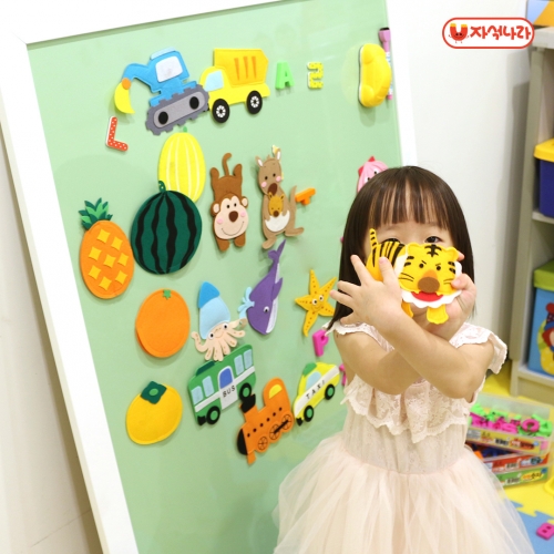 [자석나라] 펠트자석 (과일 10p) /야채/수박/자석놀이/주방놀이/벨크로 찍찍이 장난감