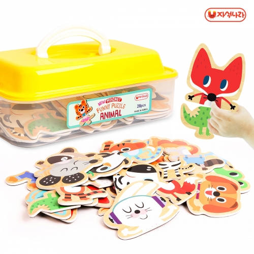 [자석나라] NEW 자석 퍼니퍼즐 (동물 28p) /자석퍼즐/자석칠판