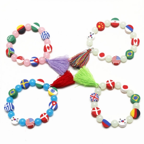 만국기 야광 비즈팔찌(1개)