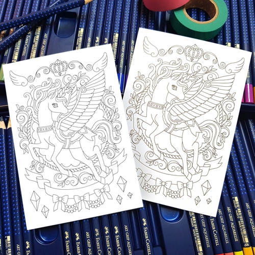 컬러링 엽서 - 유니콘