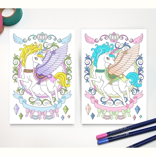 컬러링 엽서 - 유니콘