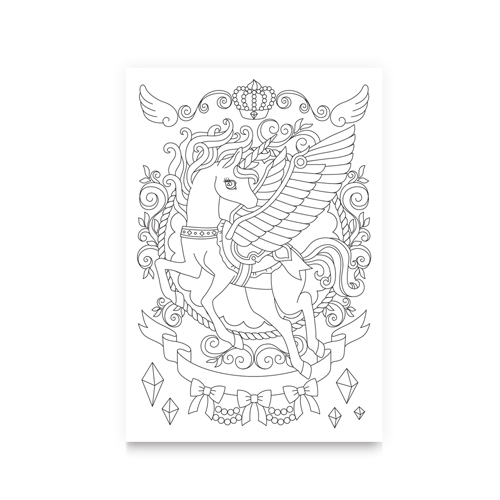 컬러링 엽서 - 유니콘