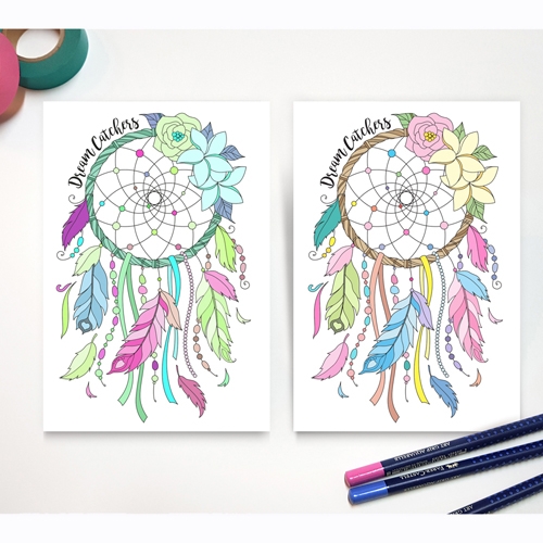 컬러링 엽서 - 드림캐처