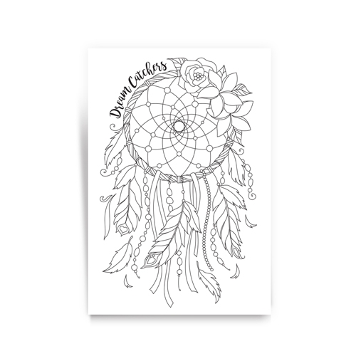 컬러링 엽서 - 드림캐처