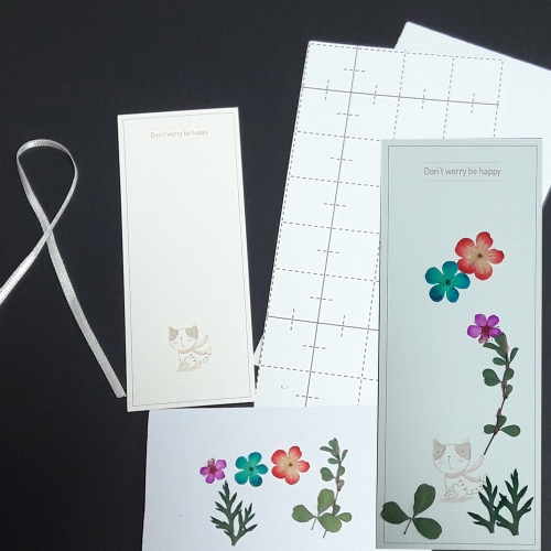 고양이책갈피만들기/꽃누르미압화책갈피