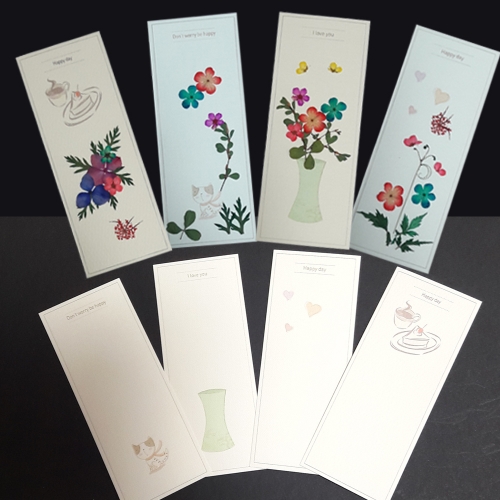 고양이책갈피만들기/꽃누르미압화책갈피