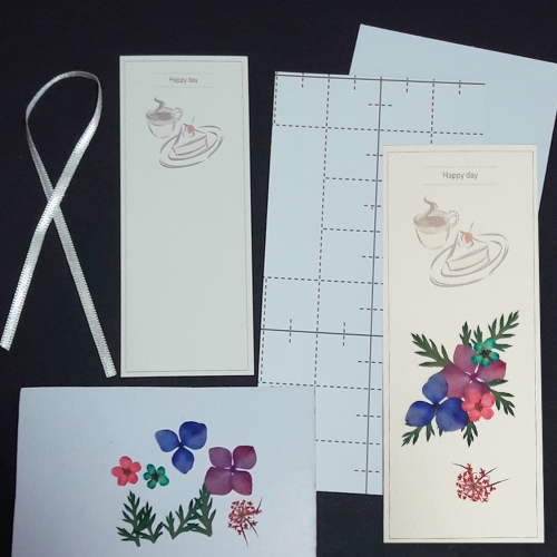 커피잔책갈피만들기/꽃누르미압화책갈피