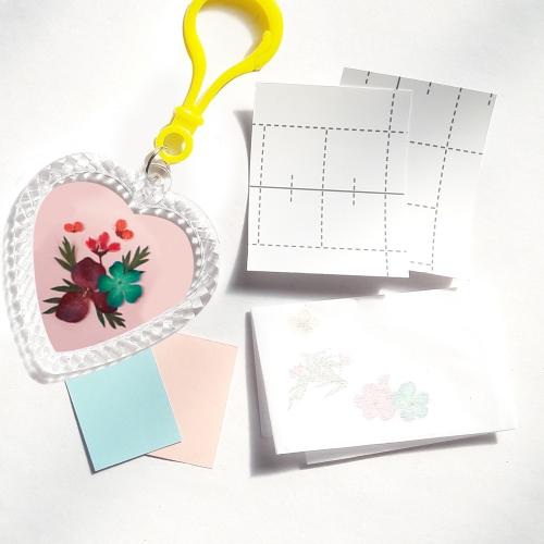 꽃누르미 가방고리만들기/아크릴 하트가방고리/아크릴사진케이스