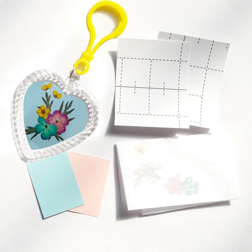 꽃누르미 가방고리만들기/아크릴 하트가방고리/아크릴사진케이스