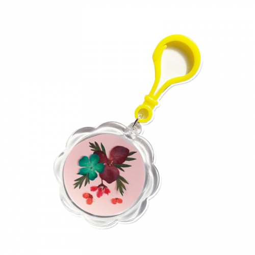 누름꽃 해바라기가방고리/사진통가방고리만들기/아크릴 가방고리/아크릴사진케이스