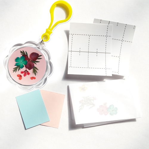 누름꽃 해바라기가방고리/사진통가방고리만들기/아크릴 가방고리/아크릴사진케이스