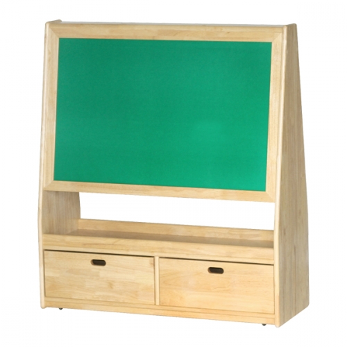 고무나무 유치용 양면서랍칠판