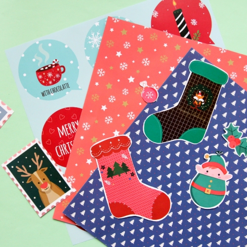 크리스마스 아트페이퍼 색종이 종이접기 9p