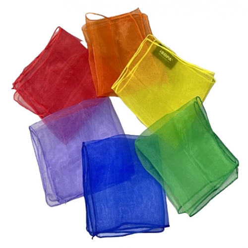 아이소파 무지개 스카프 30*30 6장세트 (KCL인증)(유아체육교구)