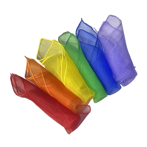 아이소파 무지개 스카프 100*100 6장세트 (KCL인증)(유아체육교구)