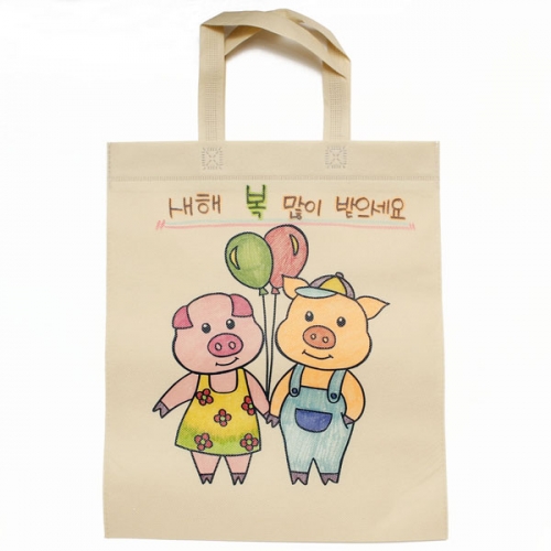 돼지 부직포 가방