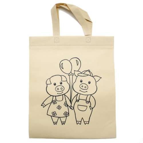 돼지 부직포 가방