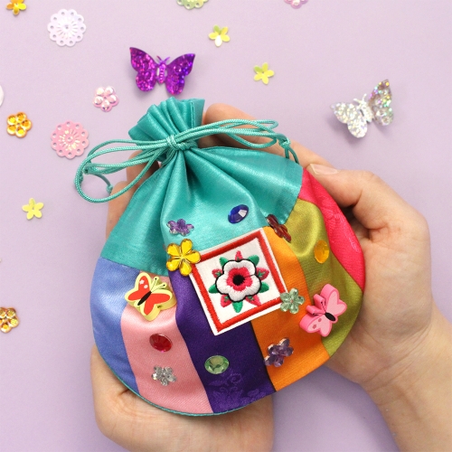 색동장식 복주머니 5set