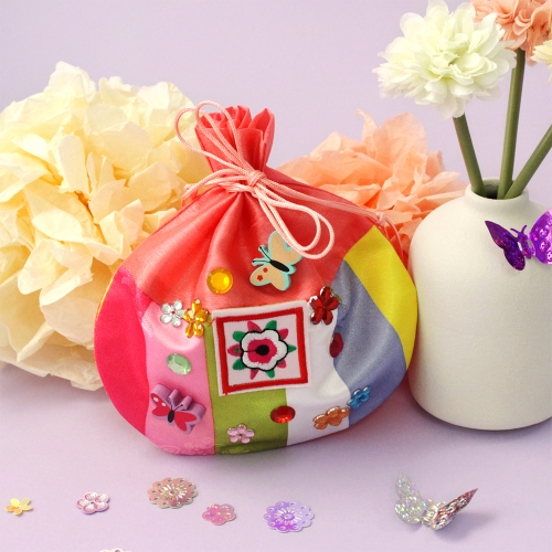 색동장식 복주머니 5set