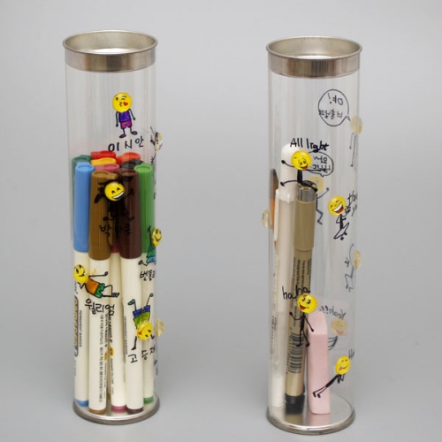 투명 원형 필통(4개)