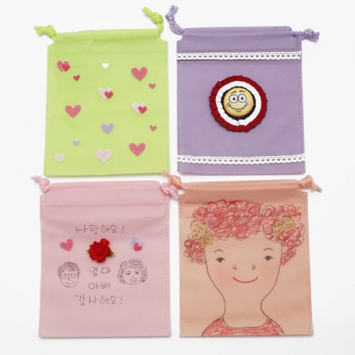 컬러 부직포 주머니(4개)