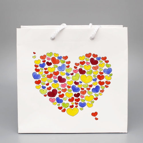 하트 컬러링 종이가방(1개)