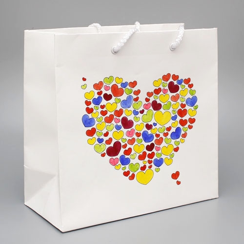 하트 컬러링 종이가방(1개)