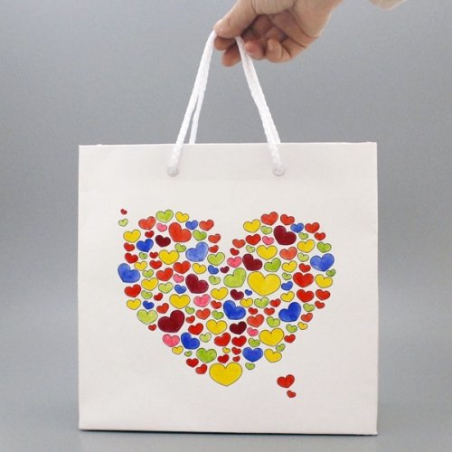 하트 컬러링 종이가방(1개)