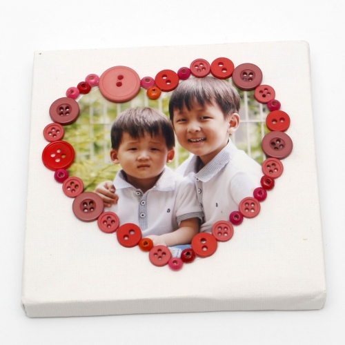 컬러단추 하트 꾸미기 액자(1개)