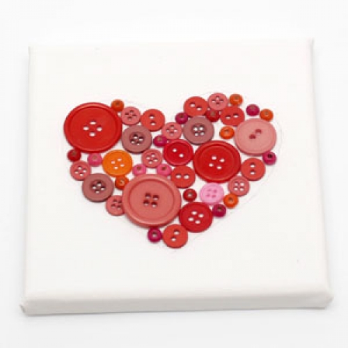 컬러단추 하트 꾸미기 액자(1개)