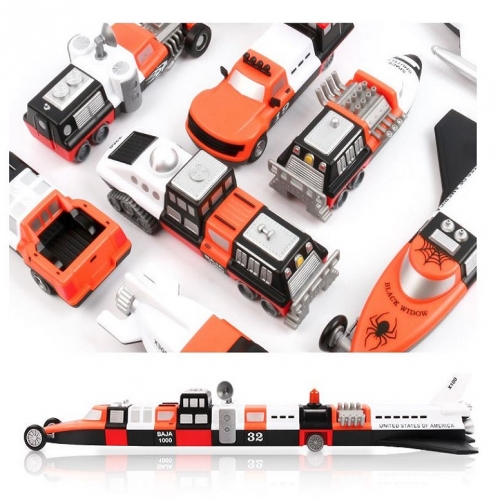 [자석나라] 믹스&매치 자석블럭(콤보세트2) /우주선/레이싱카/기차/자동차/교통기관