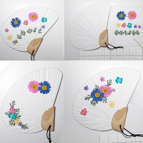 압화 조가비 부채 중26x20/마가렛 부채만들기패키지 /누름꽃부채