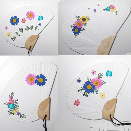 압화 조가비 마가렛 부채만들기체험패키지 대30x21/만들기패키지 /누름꽃부채