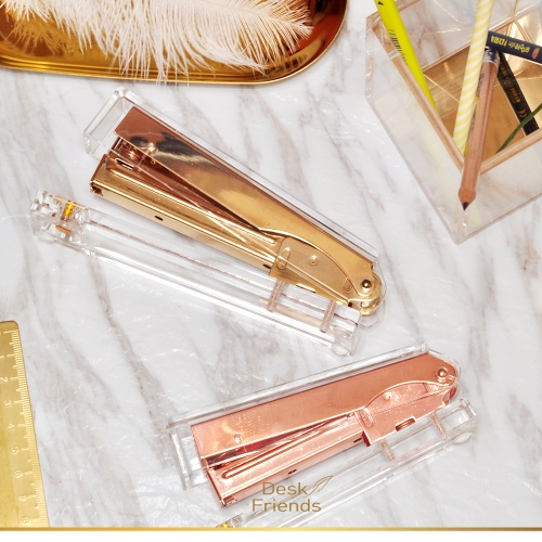 투명 아크릴 스테이플러 골드 로즈골드 데스크용품