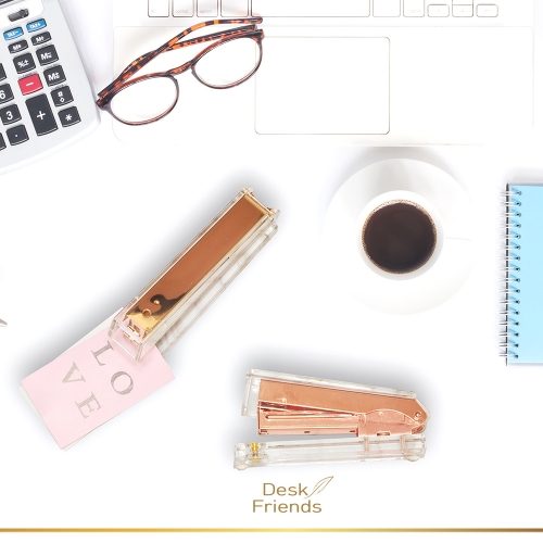 투명 아크릴 스테이플러 골드 로즈골드 데스크용품