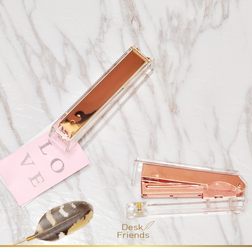 투명 아크릴 스테이플러 골드 로즈골드 스테이플러심