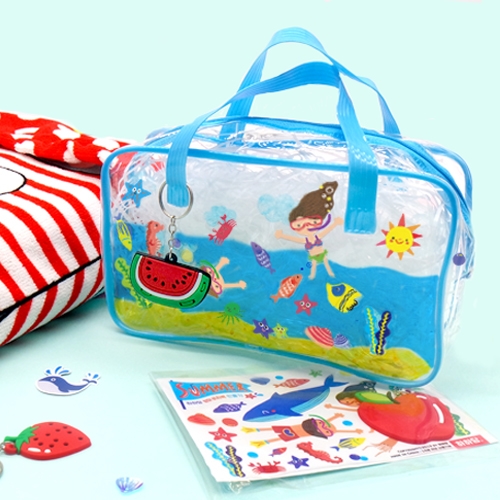 [하하당] 여름 비치백 (스티커, 키링 포함) 5set