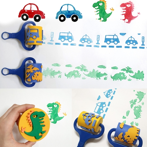 [아티바바] 스탬프롤러찍기 공룡/자동차