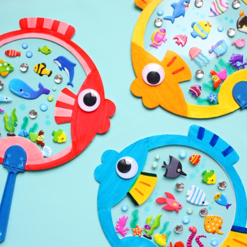 투명 물고기 부채