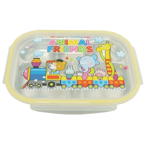 [하트투하트] 애니멀프렌즈 락형 유아 스텐 식판