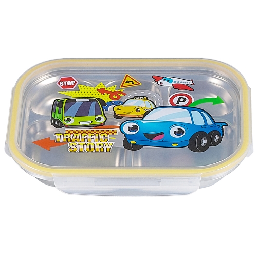 [하트투하트] 트래픽스토리 락형 유아 스텐 식판