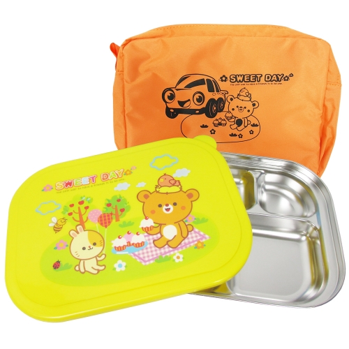 [하트투하트] 스위트데이 밀폐형 유아 스텐 식판