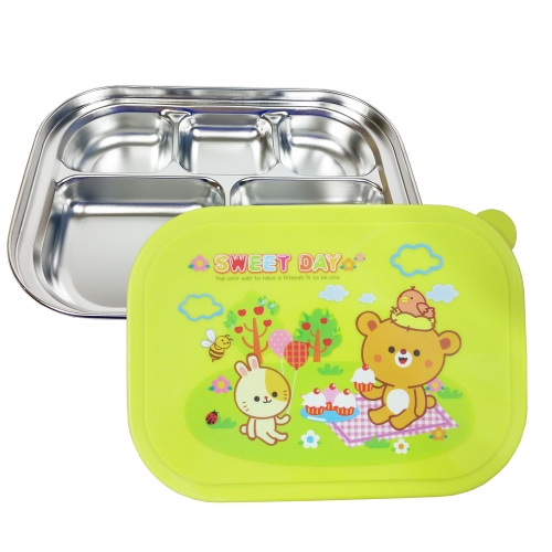 [하트투하트] 스위트데이 밀폐형 유아 스텐 식판