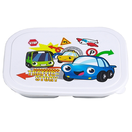 [하트투하트] 트래픽스토리 밀폐형 유아 스텐 식판