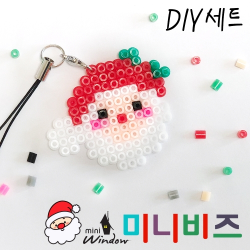 크리스마스_미니비즈만들기세트(펄러미니비즈+보드+집게+고리+기름종이+도안)