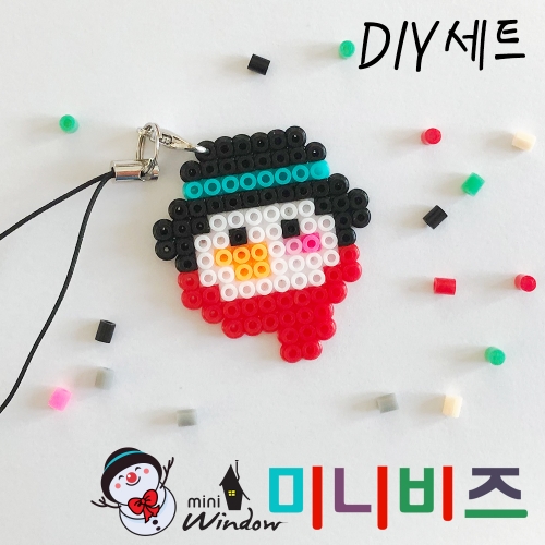 크리스마스_미니비즈만들기세트(펄러미니비즈+보드+집게+고리+기름종이+도안)
